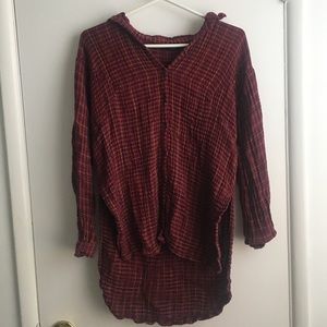LONG MAROON TOPSHOP FLANNEL
